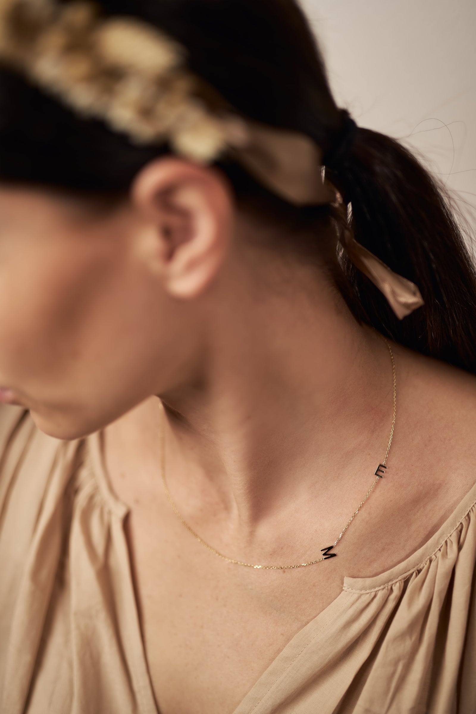 Monogram nyaklánc - 14K arany