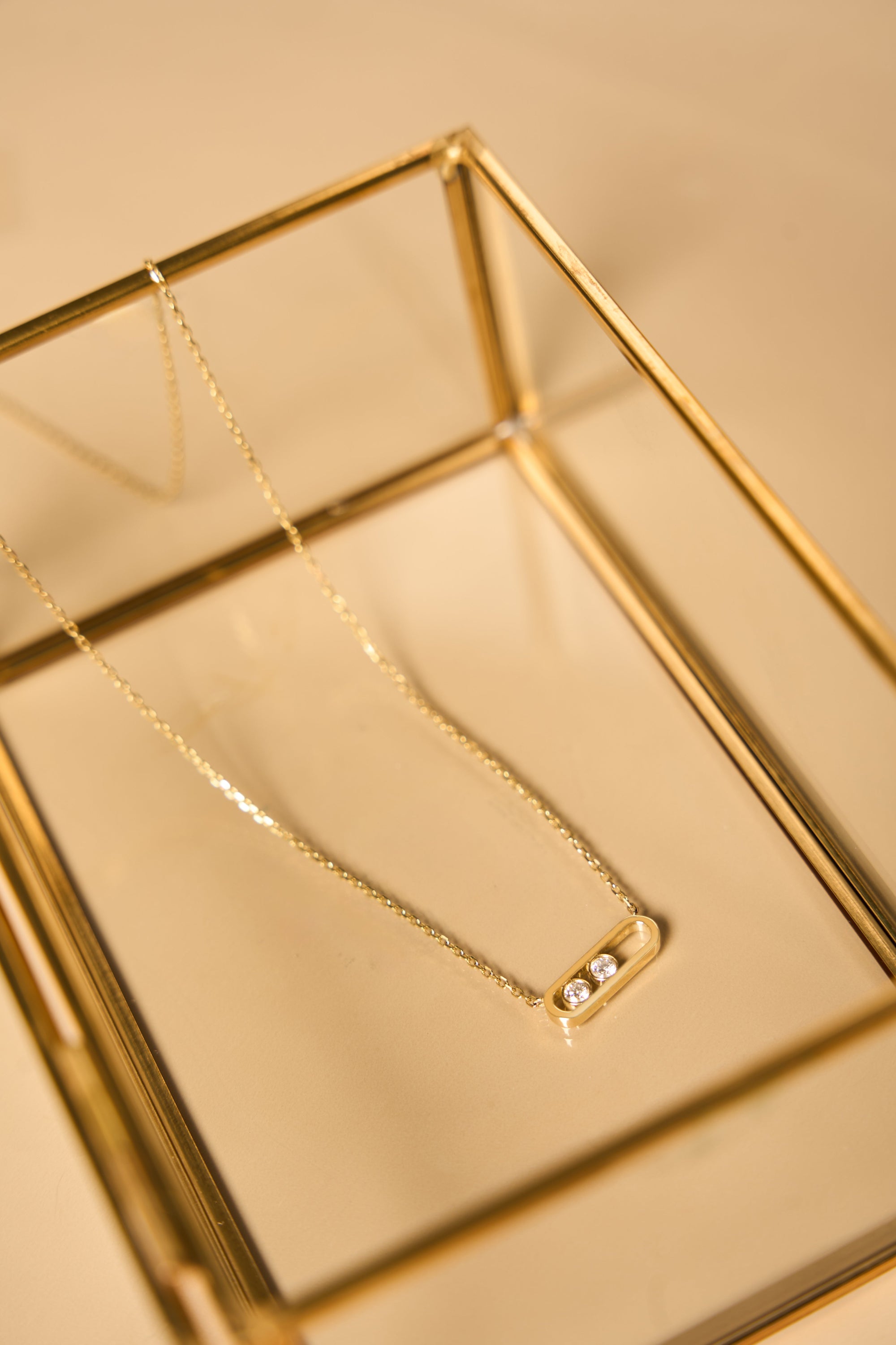 diamond necklace in safety pin