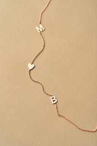 Monogram nyaklánc, 14kt gold