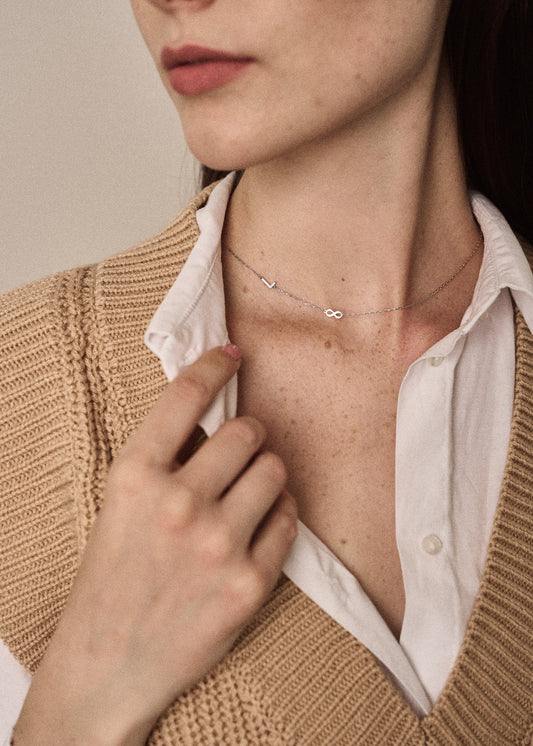 Monogram nyaklánc, ezüst
