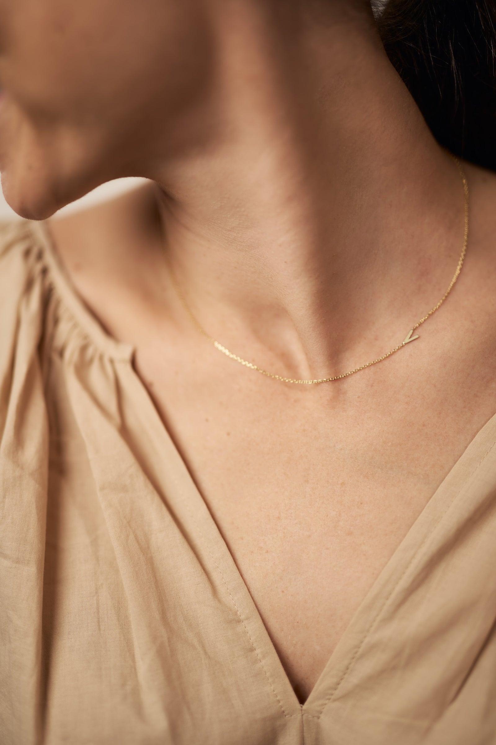 14kt gold monogram necklace